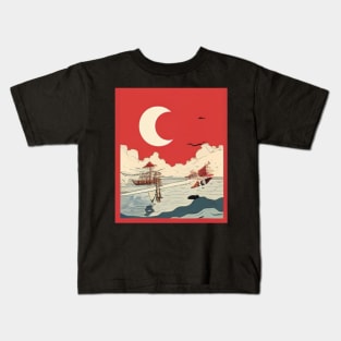 JAPANESE WOODBLOCK PRINT Kids T-Shirt